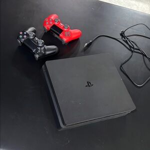 PS4 with 2 controllers and charger